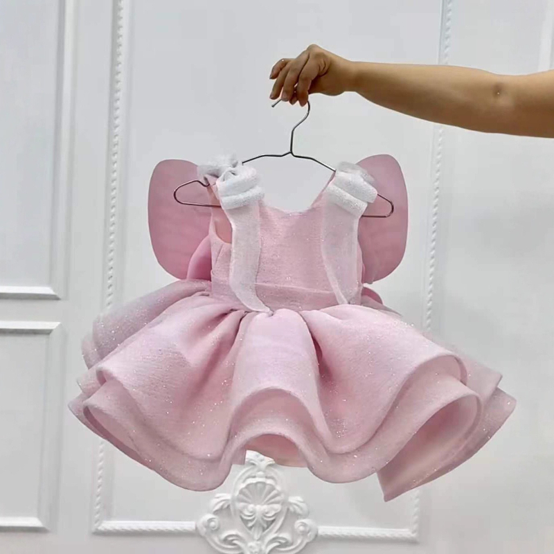 Baby Clothing Dresser - ชุดเดรสเจ้าหญิงสีชมพูน่ารักสำหรับเด็กผู้หญิงปี 2026 ชุดใหม่สำหรับงานวันเกิดครบรอบ 1 ปี ชุดเดรสสำหรับเด็กสำหรับงานพิธีการ