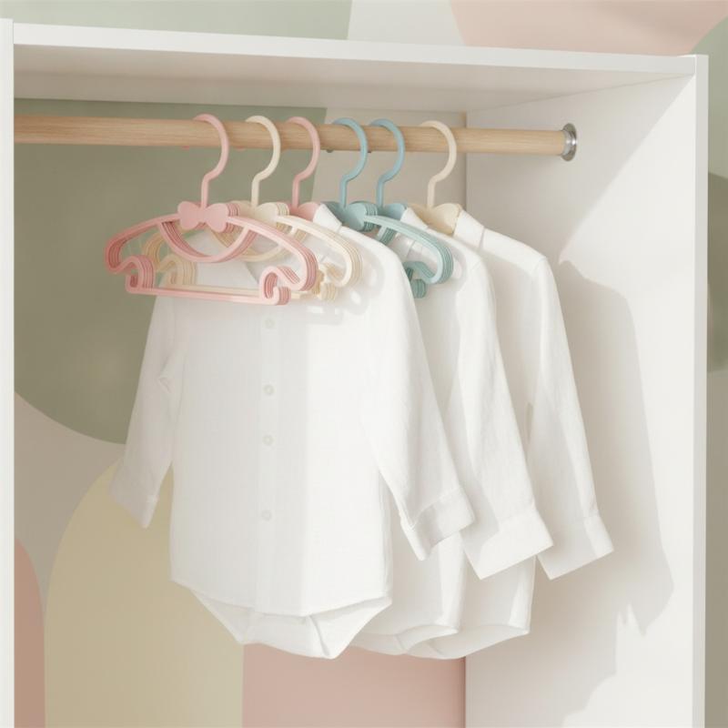Baby Clothing Hanging Rack - 12 ชิ้น ชุดไม้แขวนเสื้อเด็กทารก ทนทาน กันลื่น ราวแขวนเสื้อผ้า