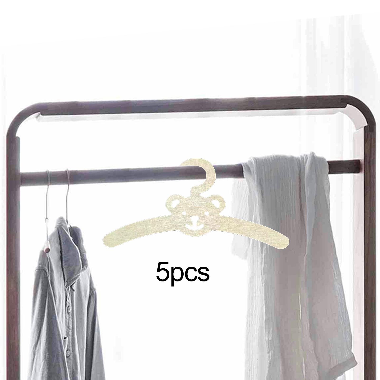 Baby Clothing Hanging Rack - 5 ชิ้น ไม้แขวนเสื้อผ้าเด็ก ไม้แขวนเสื้อผ้ากันลื่น ที่จัดระเบียบตู้เสื้อผ้า ไม้แขวนเสื้อไม้แบบแขวนผนัง