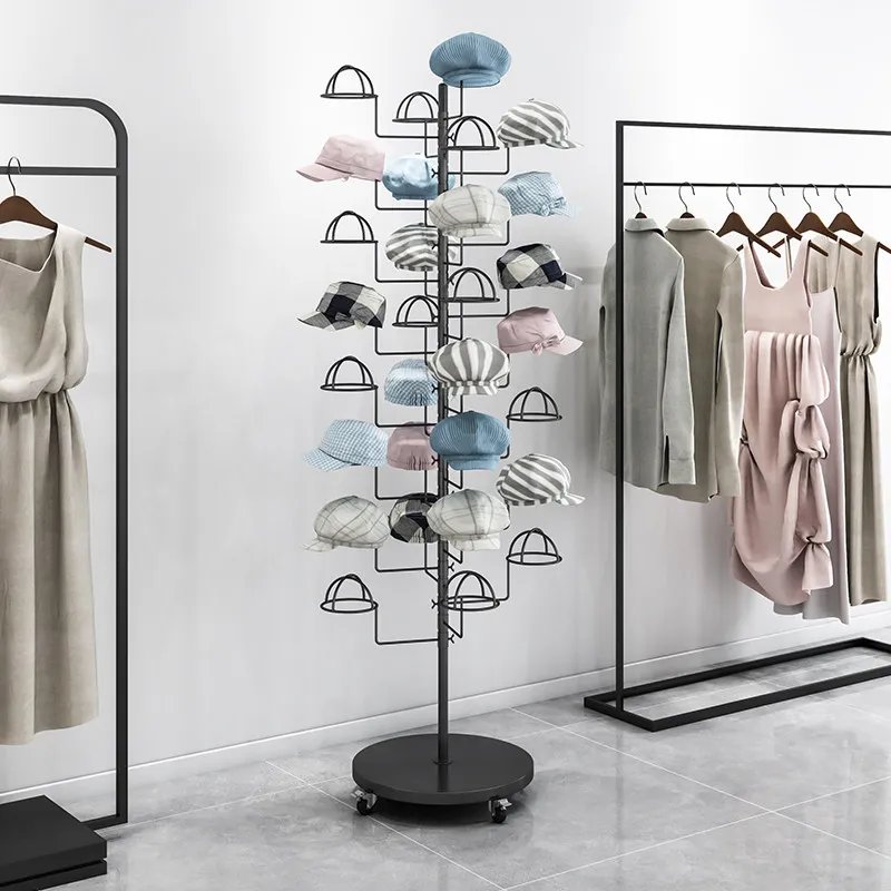 Baby Clothing Hanging Rack - ชั้นวางหมวก ตู้โชว์เสื้อผ้าผู้หญิงแบบตั้งพื้นถึงเพดาน ที่เก็บของสำหรับแม่และเด็ก ราวแขวนหมวก ที่แขวนหมวกแบบหลายชั้น