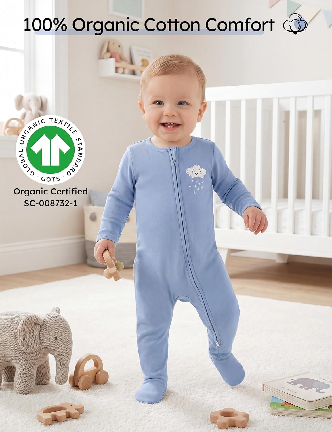 ชุดนอนเด็กอ่อน 100% ผ้าฝ้ายออร - Baby Clothing Organic บทวิจารณ์และราคา